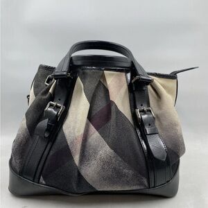 Burberry Black and Beige Satchel with Free COA included